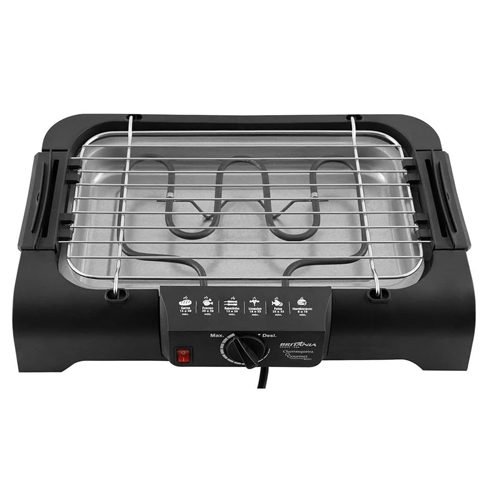 Churrasqueira Elétrica marca Britânia modelo Gourmet BCG1-N,-1200w,-Preta,-110v